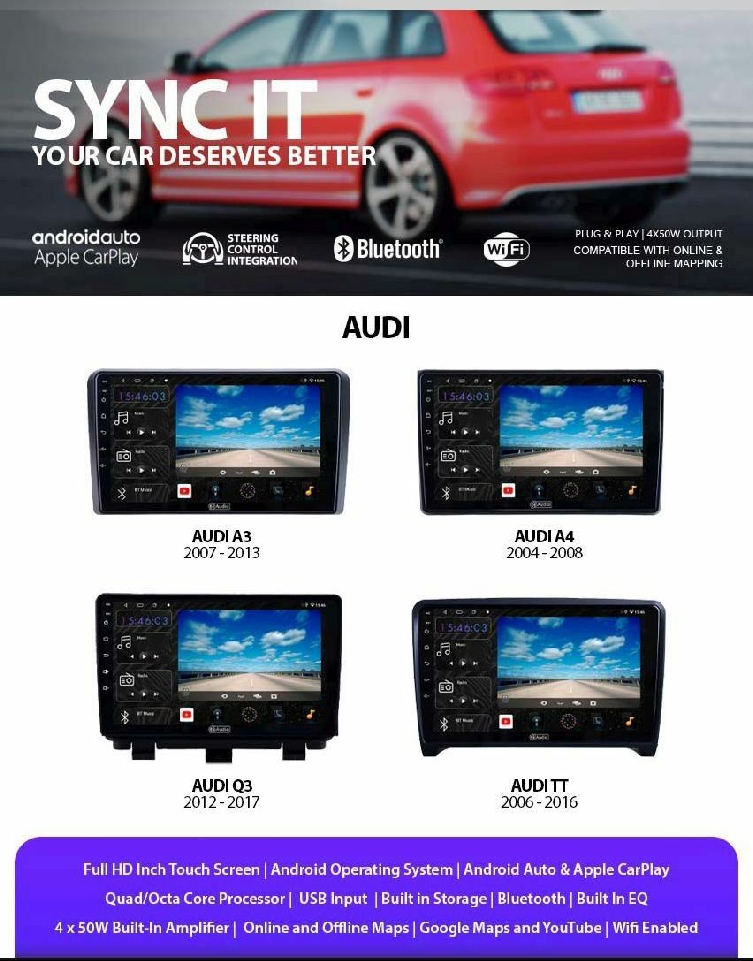 Audi wireless Android Auto and CarPlay replacement head unit
