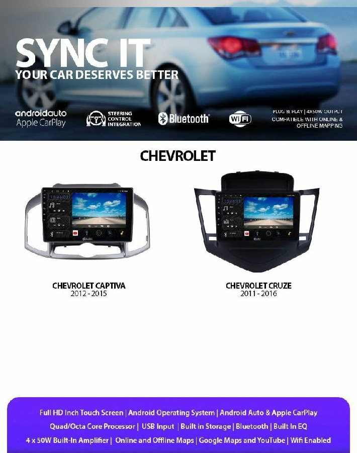 Chevy wireless Android Auto and CarPlay replacement head unit