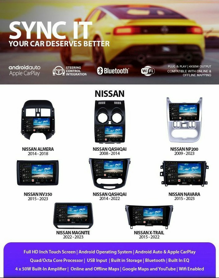 Nissan wireless Android Auto and CarPlay replacement head unit